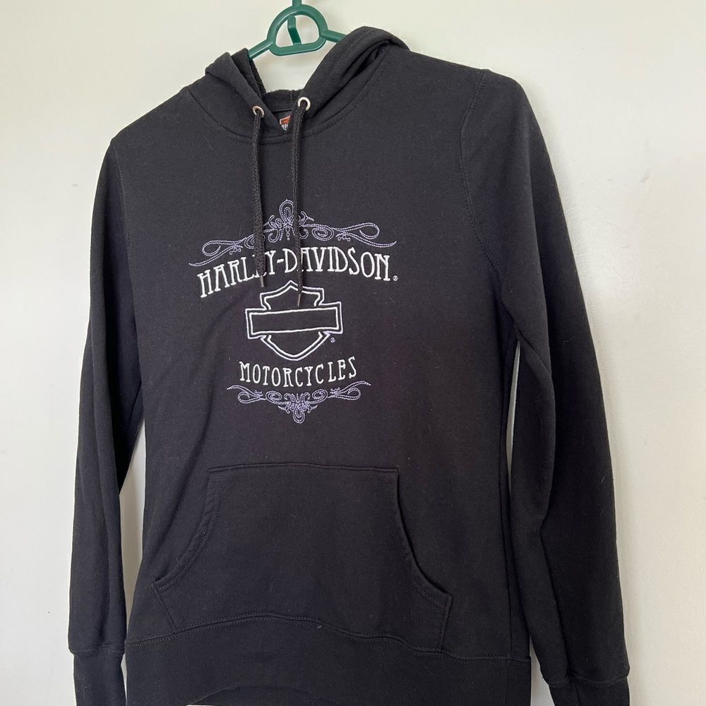 Harley Davidson Of Ocala Womans Hoodie Small Black Embroidered